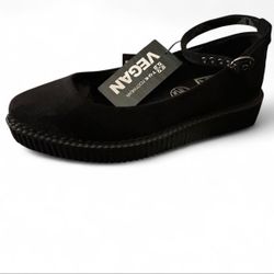 Black Pointed Ballet Ankle Strap Creeper TUKS