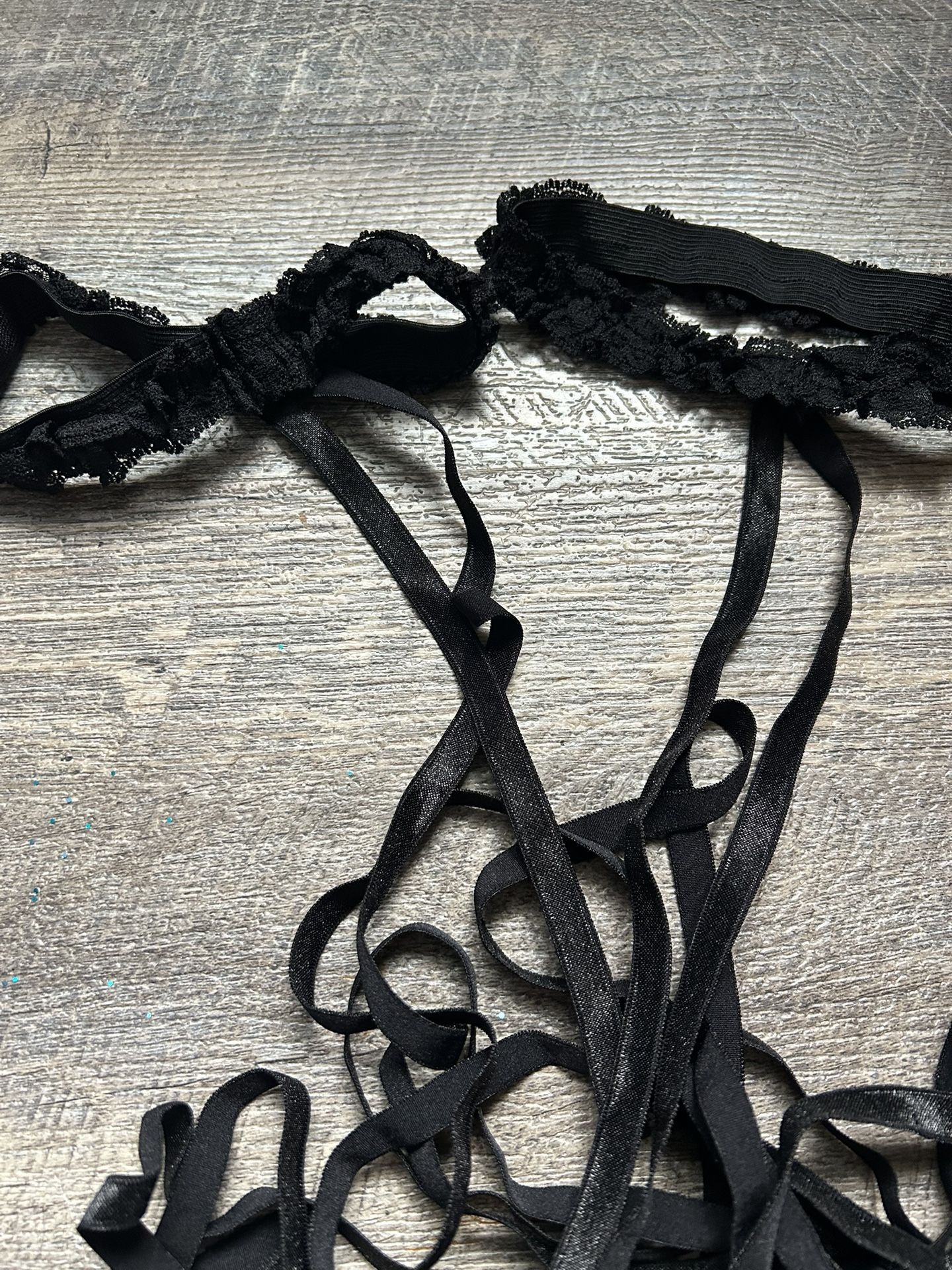 Black Lace Rave Leg Straps
