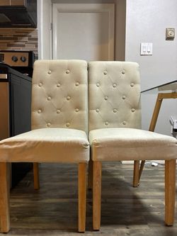 PAIR of Tufted Dining Chairs (Freshly Cleaned) - $20