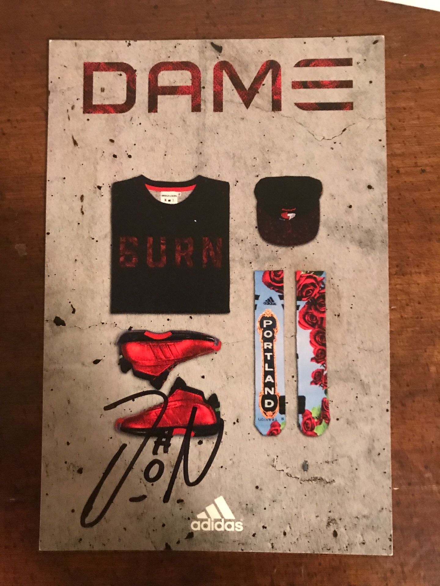 Damian Lillard and John Wall Signed adidas Card