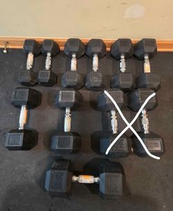 Rubber Hex Dumbbells $1 Per Lb
