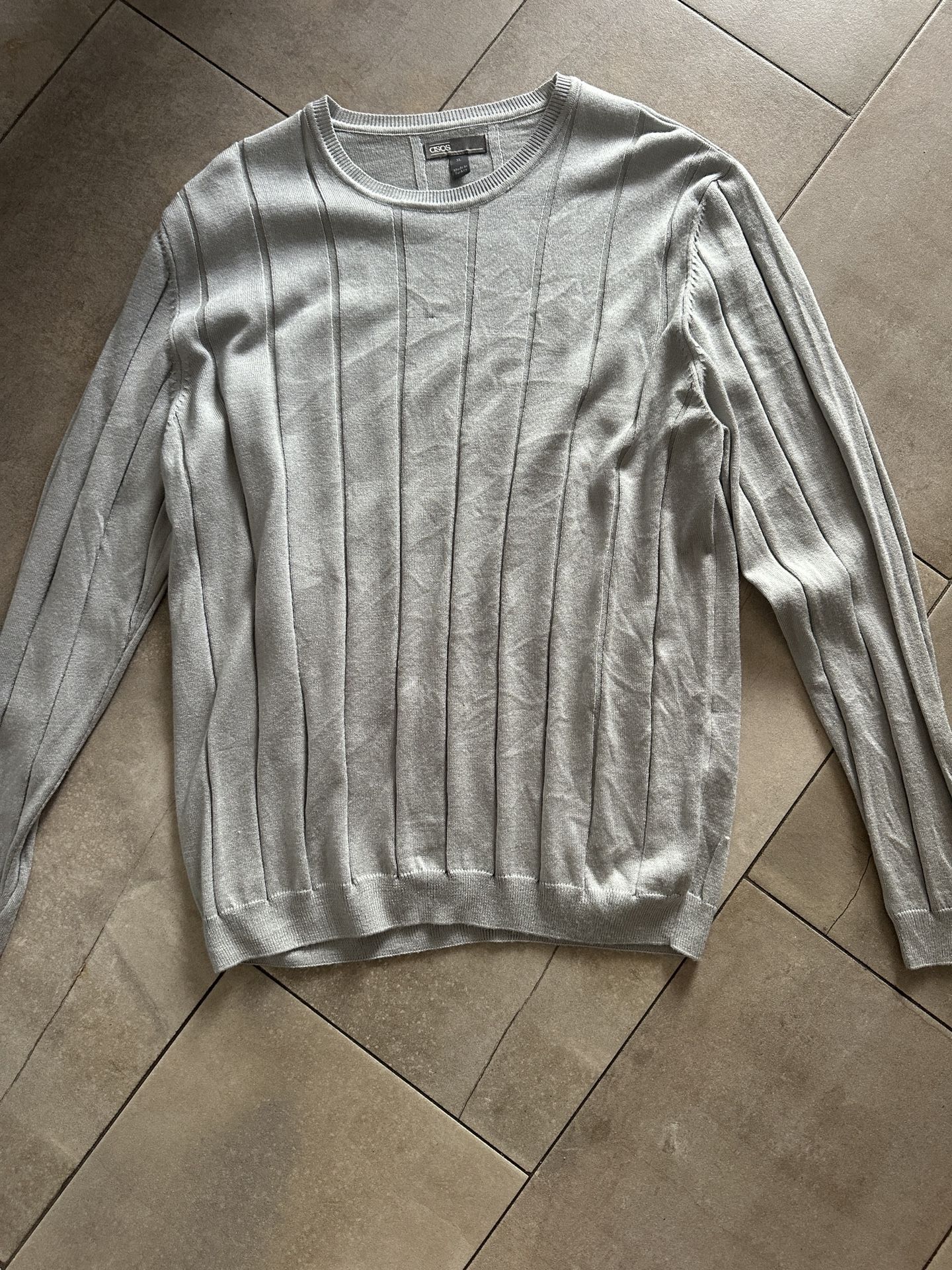 ASOS design thin sweatshirt in light grey XL