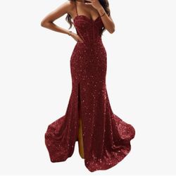 Mermaid Red Prom Dress