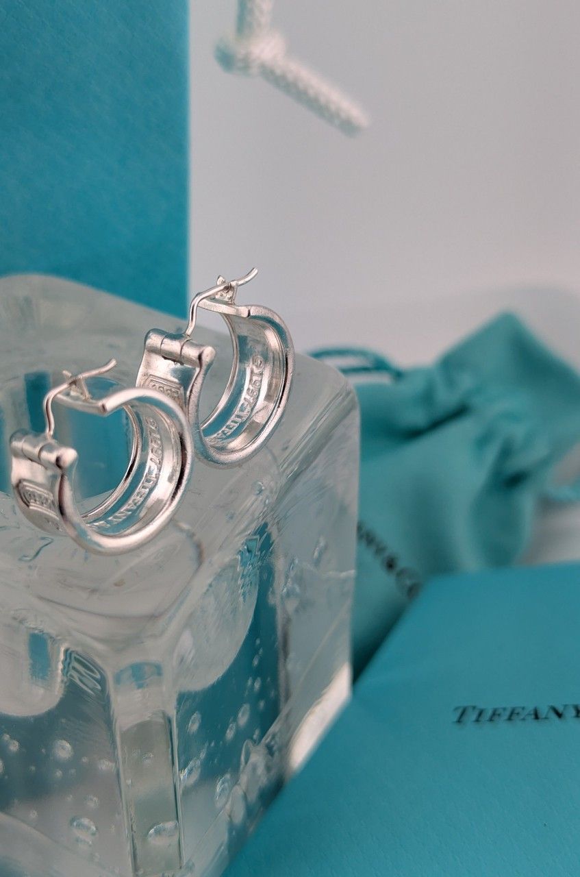 Authentic Tiffany & Co. 1837 Hoop Huggie Earrings ✨