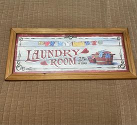 Wood Frame LAUNDRY ROOM Wall Art 22”x10”