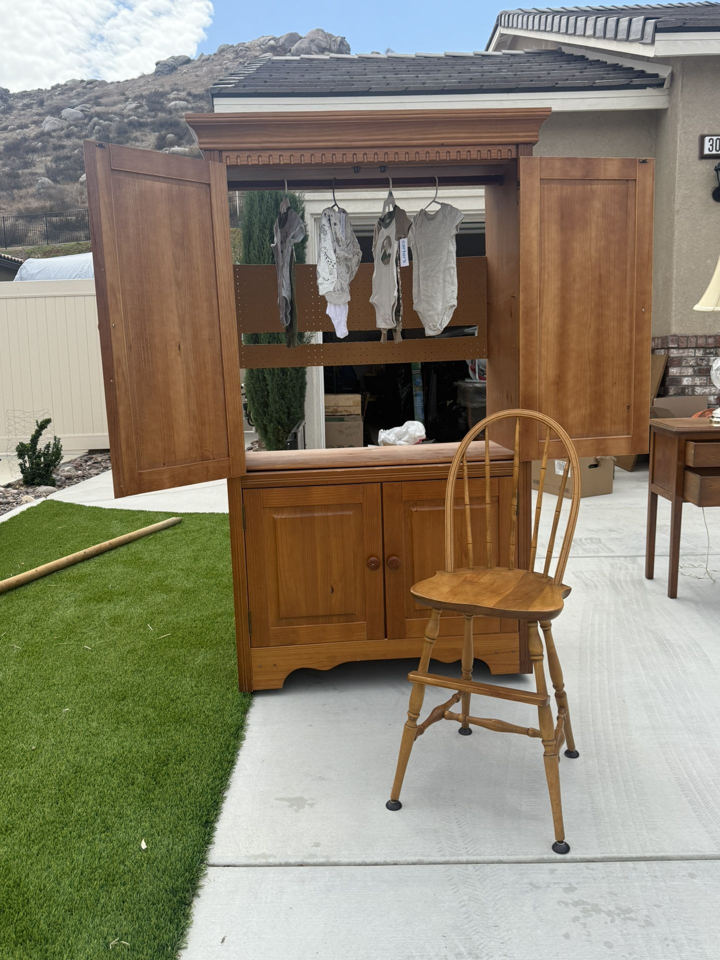 Baby antique highchair and baby furniture