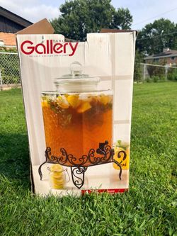 Table Gallery Glass Beverage Dispenser with Lid & Spigot Clear Local Pickup