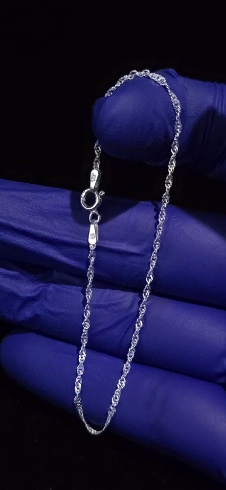 Italian Sterling Silver 7" Loose Twisted Rope Bracelet