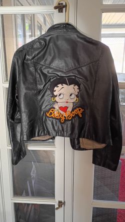 Ladies leather embroidered jacket