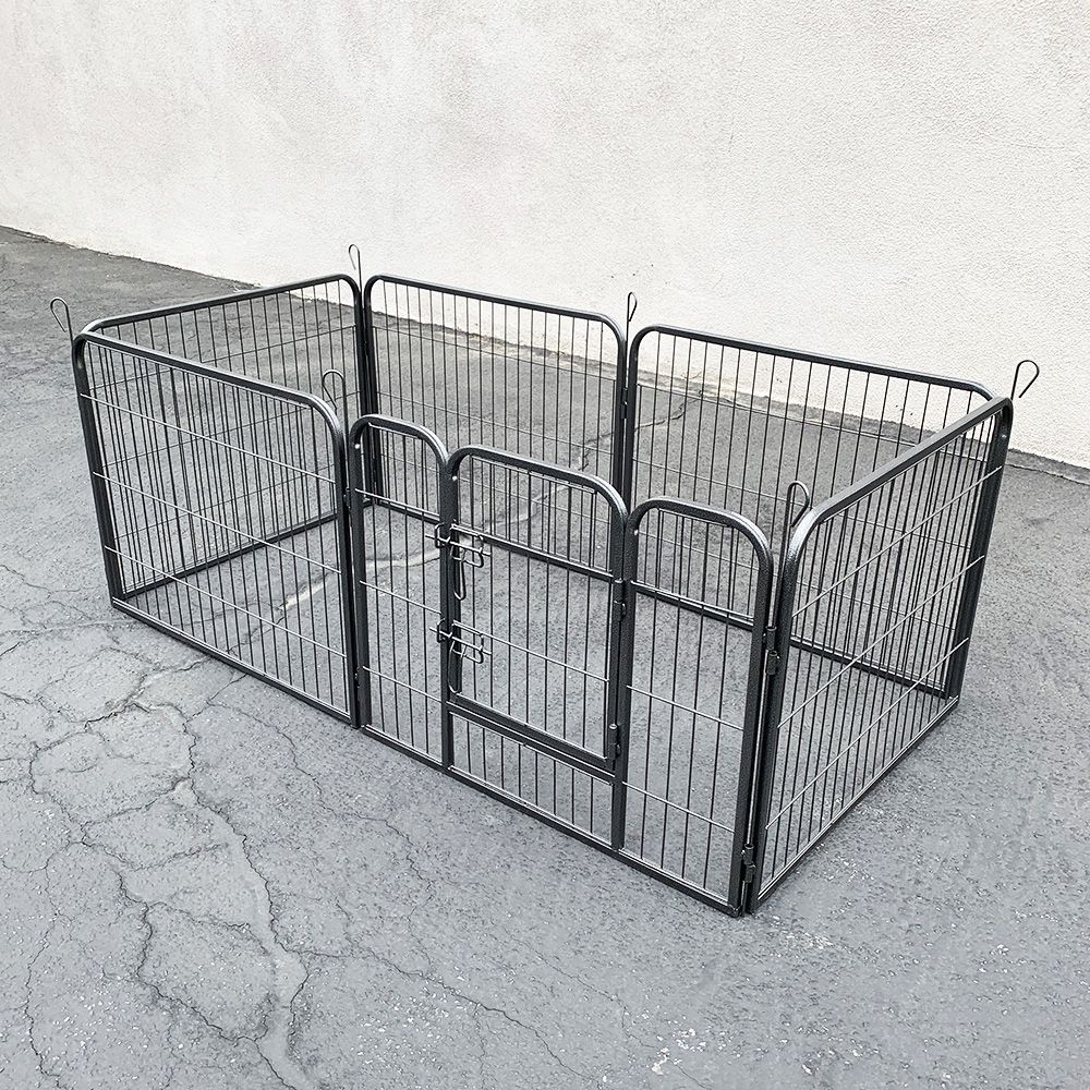 New $70 Heavy Duty 24” Tall x 32” Wide x 6-Panel Pet Playpen Dog Crate Kennel Exercise Cage Fence Play Pen