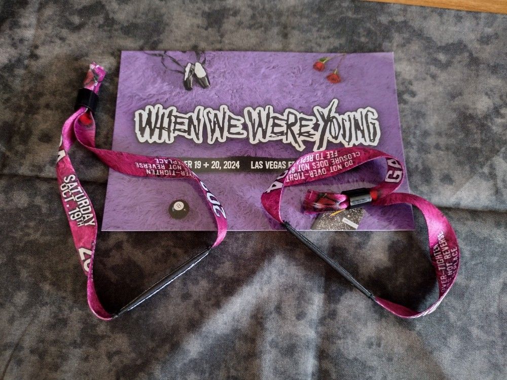 When We Were Young 2024 Sat 10/19 Wristband Ticket Pair Of 2