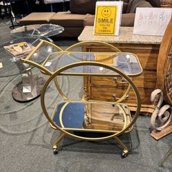 Gold Circular Bar Cart - SKU: G6XWZW