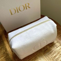 New Dior Luxury Velvet White Pouch with CD Logo