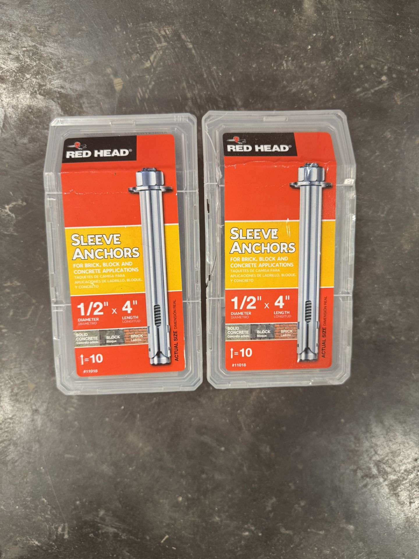 Two Pack Red Head 1/2”x4” Sleeve Anchors