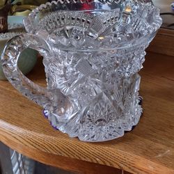Early American Brilliant Cut Large Ice Bucket, Vase