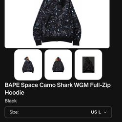 BAPE Space Camo Shark WGM Full-Zip Hoodie
