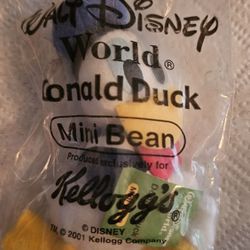 Donald Duck Mini Beanie Baby 2001 Vintage Kelloggs Plush Toy