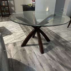 Glass Top Dining Table Round Dinning