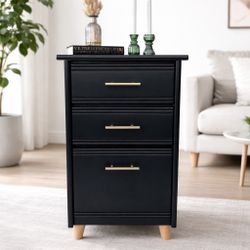✨Solid Wood Modern Black Accent Table/Nightstand – Refinished FREE DELIVERY