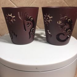 Set of 2 Heavy Metal Southwest Candle Holders from Party Lite