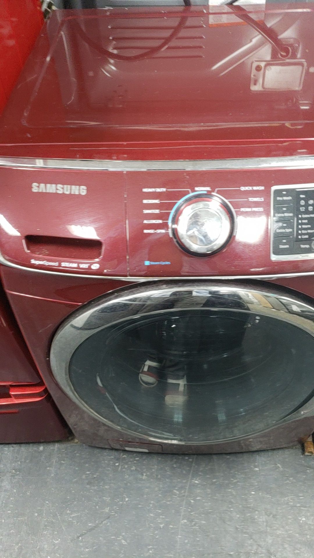 RED SAMSUNG WASHER MACHINE LIKE NEW