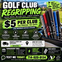 Golf Regrip Service w/ Pickup and delivery. Golf grips