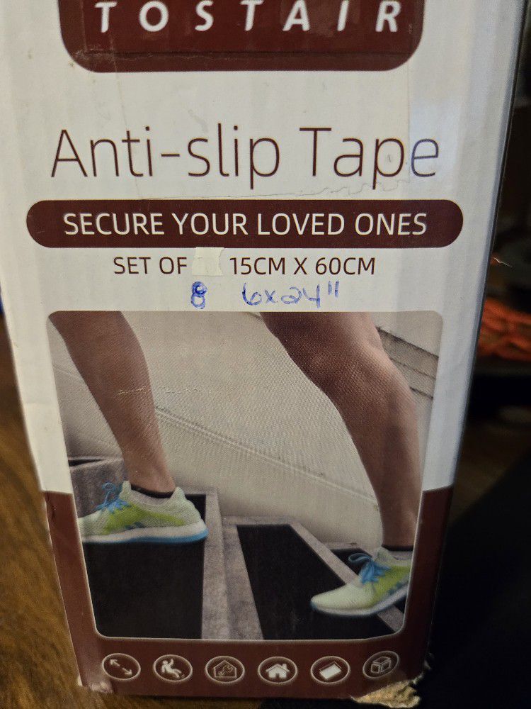 8pc Stair Tread Grips Anti-slip Tape 6x24"