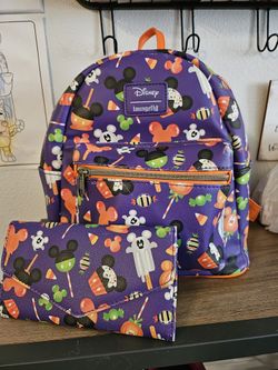 Loungefly Halloween Mickey Backpack and Wallet