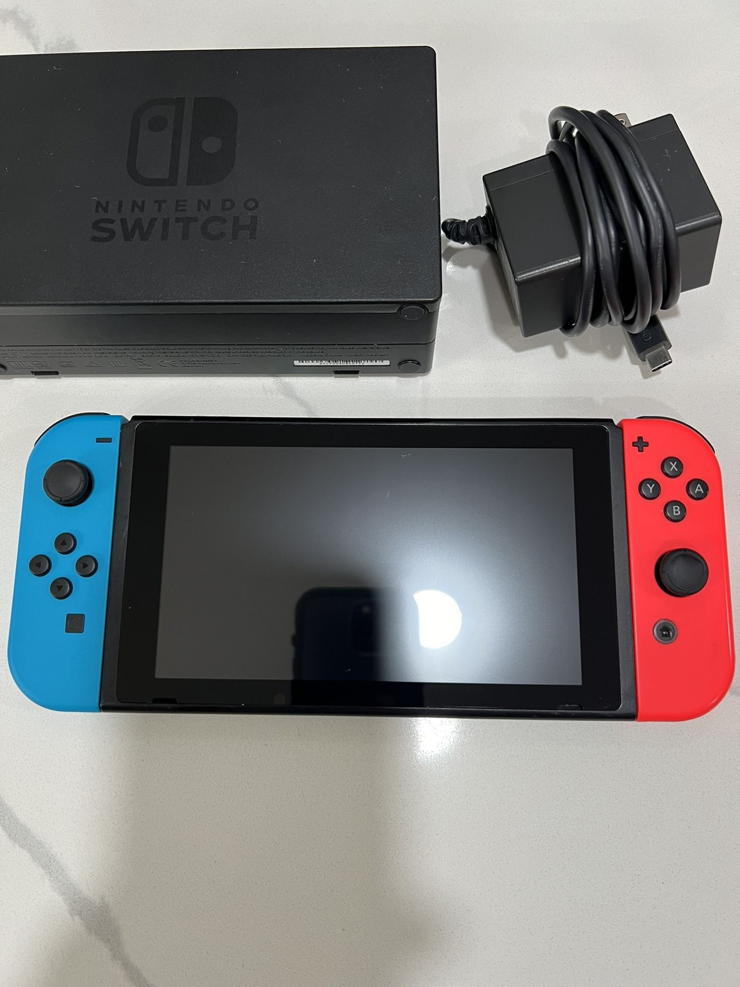 Nintendo Switch Console Blue/Red Controllers, Dock and Cables