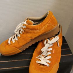 Vintage Simple Brand Orange Athletic Causal Suede Sneakers Men's Shoes Sz 10.5