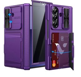 Vihibii for Galaxy Z Fold 7 Case with Privacy Screen Protector, Dark Purple