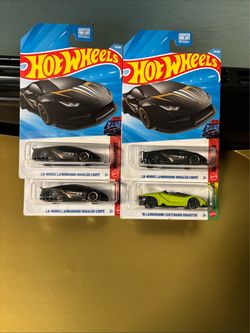 4 x Hot Wheels Lamborghini Huracan Coupe and Centenario Roadster Lot New
