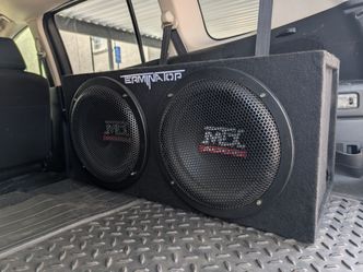 MTX 12 Inch Terminator Subwoofer Enclosure with MTX Amplifier Bundle