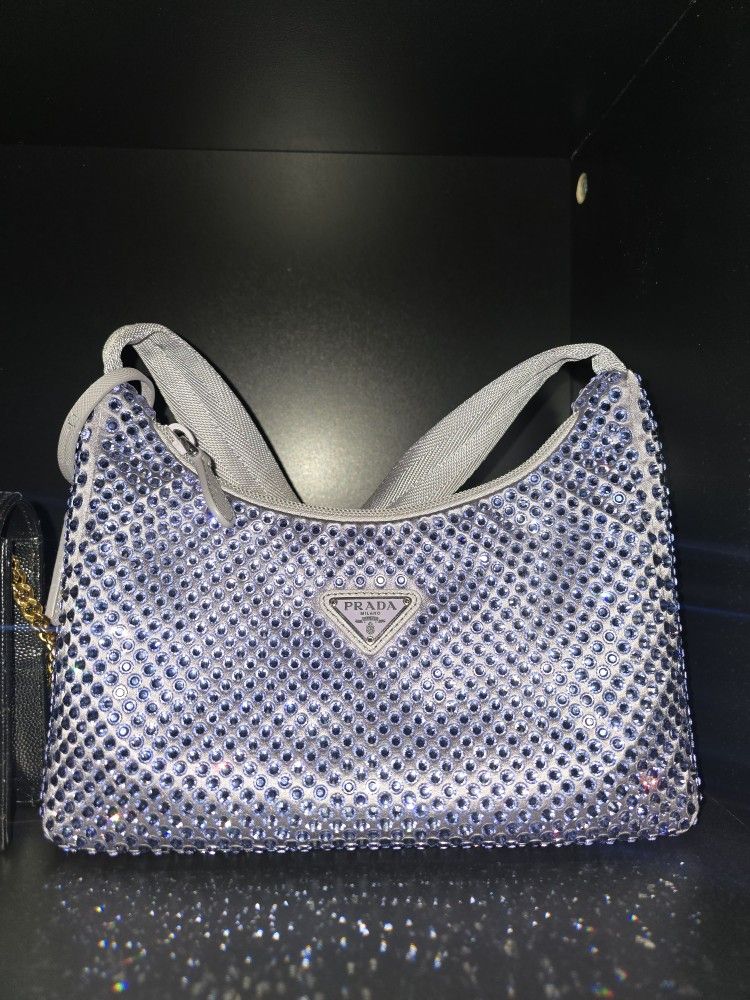 Purple Prada Crystal Bag