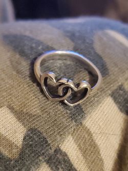 James Avery "2 Hearts Together" 925 ring