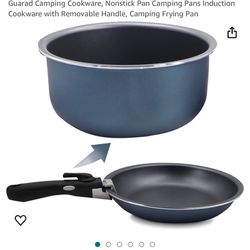 Guarad Camping Cookware, Nonstick Pan Camping Pans Induction Cookware with Removable Handle, Camping Frying Pan