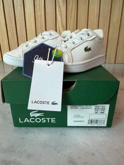 Brand new white Lacoste toddler shoes size 4.5