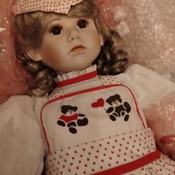 The Great American Doll Co. 1990 Porcelain 27" Doll- Bernadette by Elke Hutchens