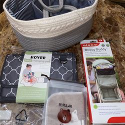 New Baby Necessity Bundle- New Changing Pad, New Stroller organizer, DiaperCaddy / PRICE IS FOR ALL  