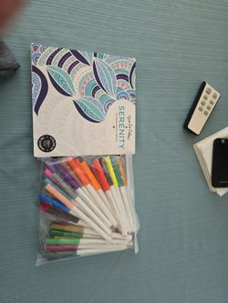 Coloring book and pencils