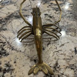 Shrimp Lobster Brass Paper Weight  Display
