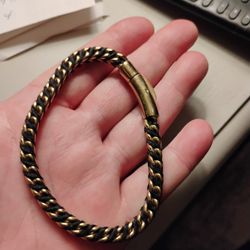 Men's Gold And Black Bracelet