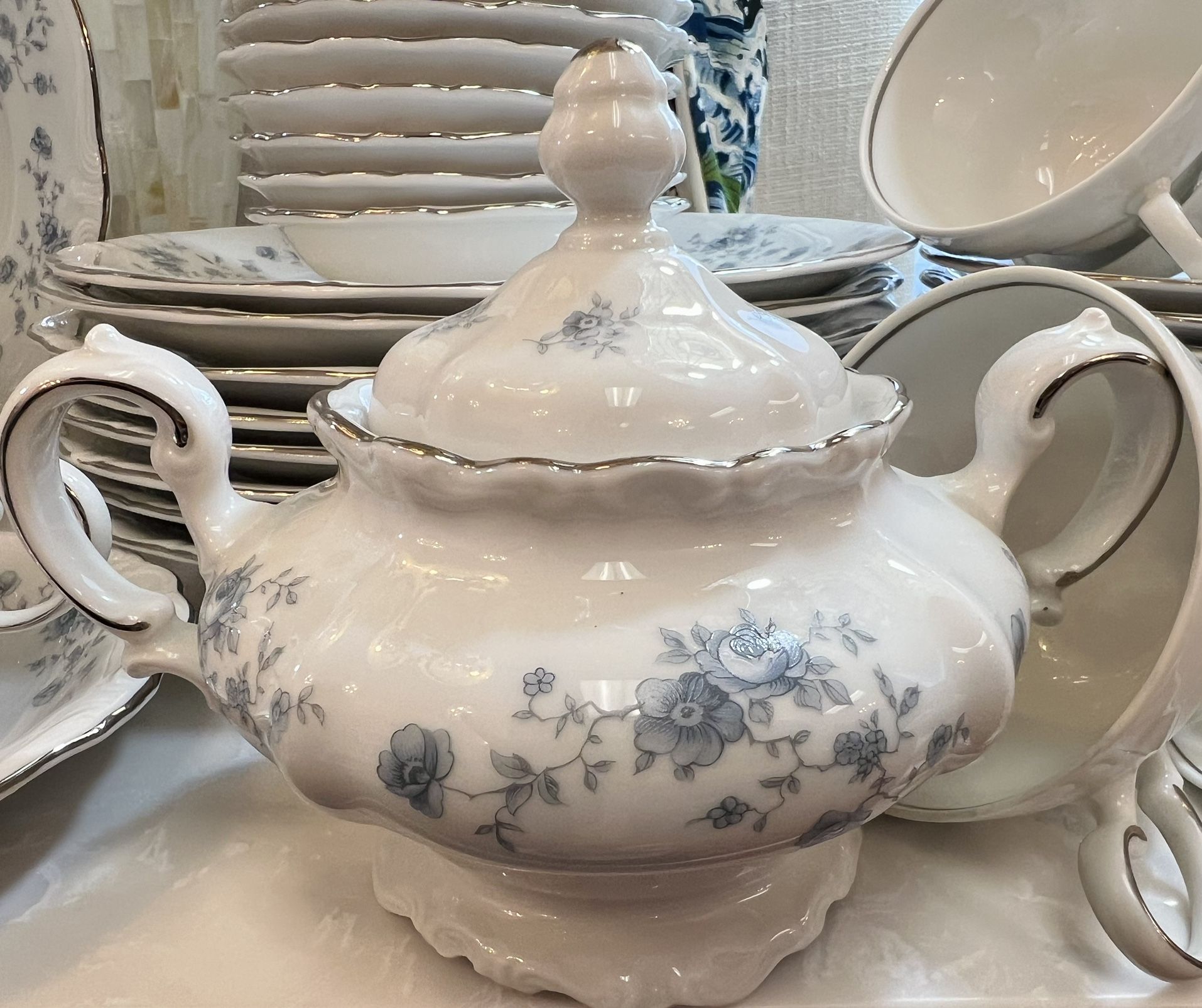 Fine China Haviland Blue Garland Elegant Johann Haviland Blue