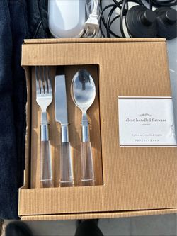 Pottery Barn Clear Handled Flatware 12-Piece Set