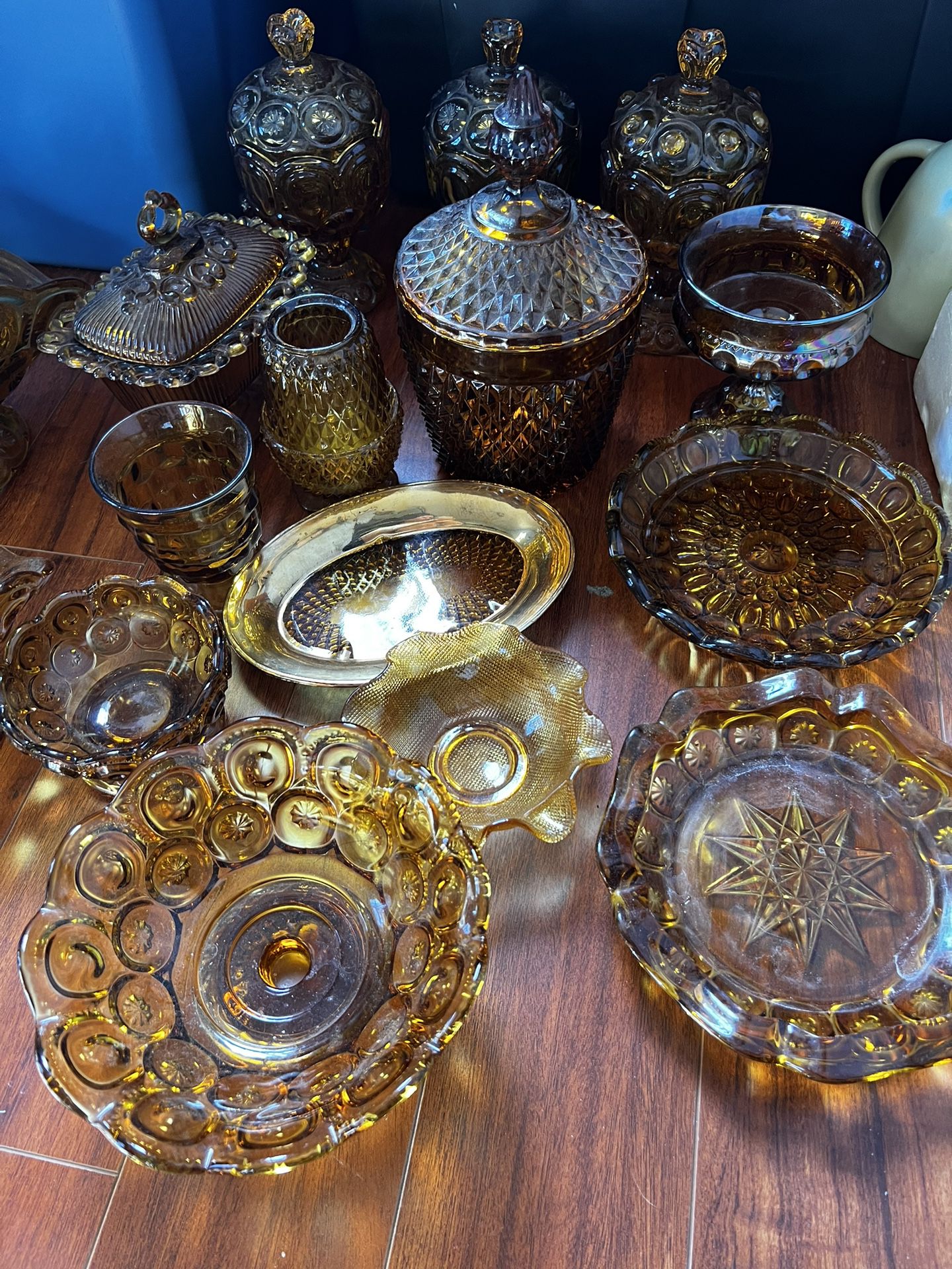 Vintage Amber Glass Lot 