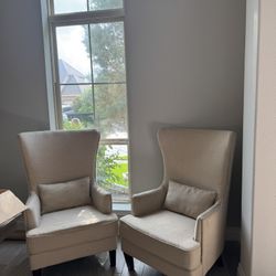 2 Big Tall Wingback Chairs