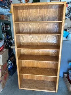 Tall Oak Bookcase