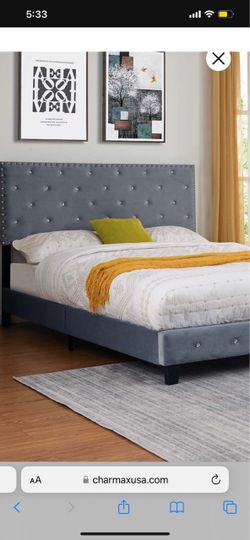 BRAND NEW QUEEN SIZE GREY BED FRAME WITH NEW MATTRESS/FAST DELIVERY