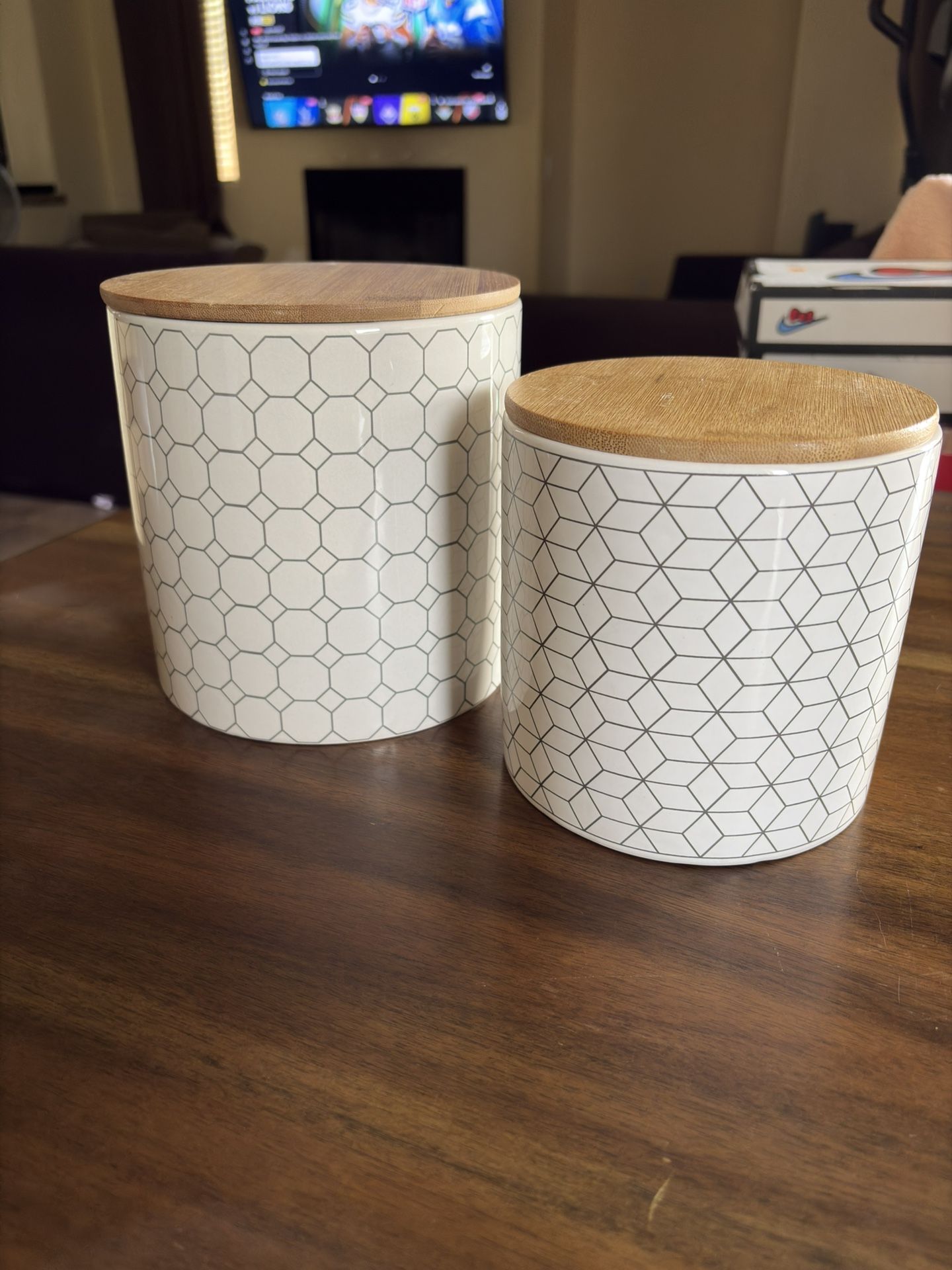 Wooden Top Design Canisters 