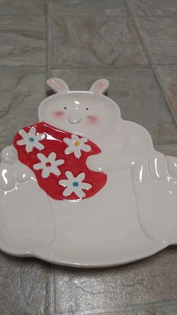 Ceramic bunny tray